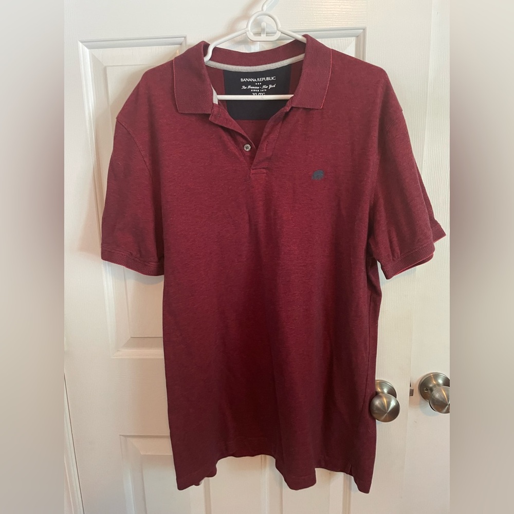 Banana Republic Men’s Burgundy Polo Shirt